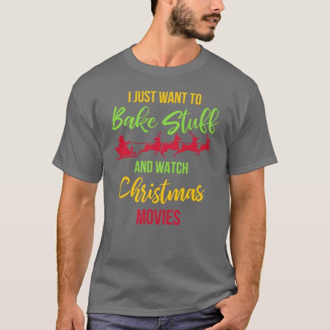 Camiseta Assar e veja filmes de Natal no Natal (Frente)