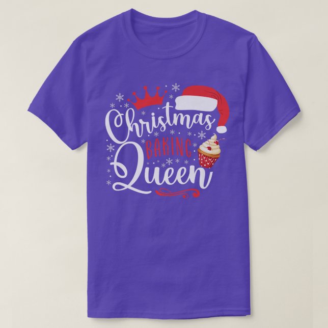 Camiseta Assar Faturando Cupcake de Natal Rainha (Frente do Design)