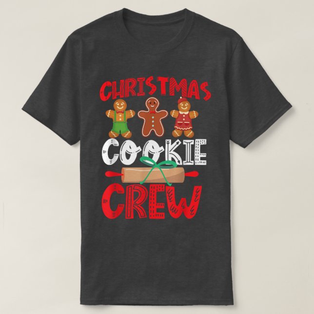 Camiseta Assar Fazendo Natal Cookie Gingerbird Man Crew (Frente do Design)