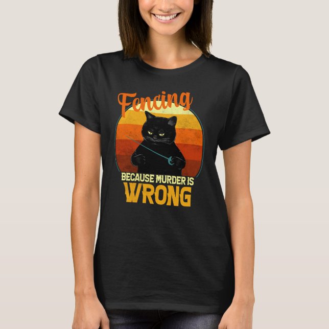 Camiseta assassinato com espada gato (Frente)
