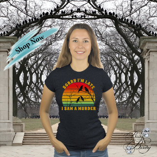 Camiseta Assassinato de Crow Silhouette Retro Sunset Descul