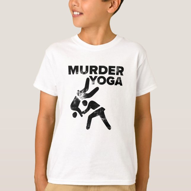 Camiseta Assassinato de luta Yoga Funny Jiu Jitsu Gift (Frente)