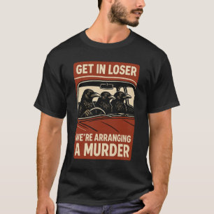 Camiseta Assassinato Engraçado De Halloween De Corvos Retro