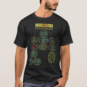Camiseta Assassinato Hobo Flowchart D20 Tabletop RPG Dragon