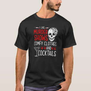 Camiseta Assassinato mostra e conforta roupas e coquetéis