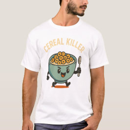 Camiseta Assassino de Cereais - Desenho Engraçado de Tigela