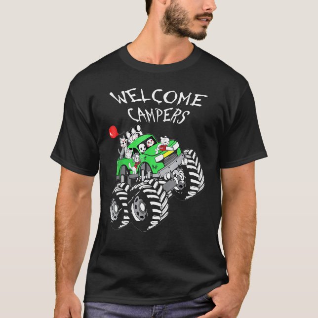 Camiseta Assassinos em Série de Campers Welcom (Frente)