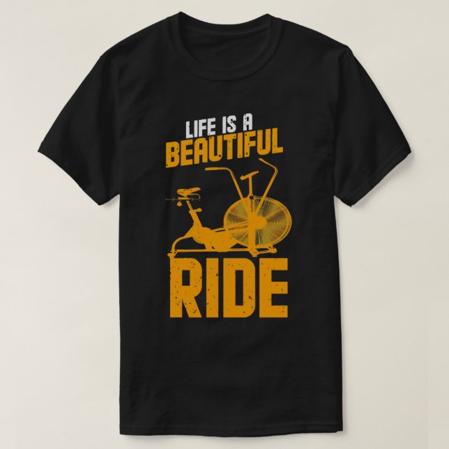 Camiseta Assault Bike Workouts cita a vida como um belo R (Frente do Design)