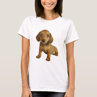 Camiseta Assento bonito do filhote de cachorro do Dachshund