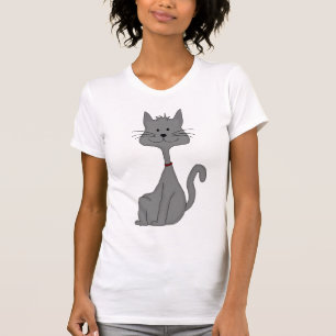 Camiseta Assento cinzento do gato