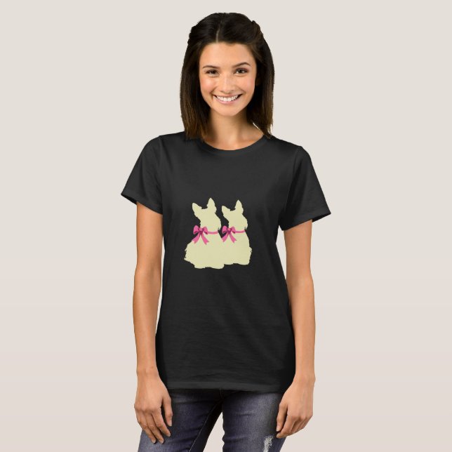 Camiseta Assento de Terrier do Scottish/arco wheaten da (Frente Completa)