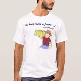 Camiseta "Assim o deus fez um t-shirt do fazendeiro" -