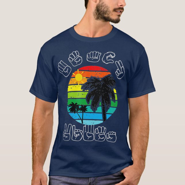 Camiseta Assinando o idioma do sinal ASL Roupas Praia Surdo (Frente)