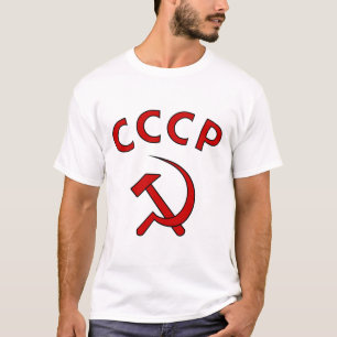 Camiseta Assinar CCCP e martelo e símbolo falcioso
