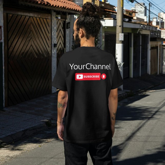Camiseta Assinar o Nome do Canal Youtube - T-Shirt Personal (Criador carregado)