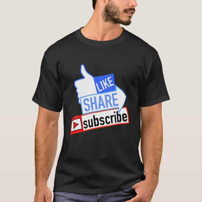 Camiseta Assinatura de Compartilhamento de Mídia Social (Frente)