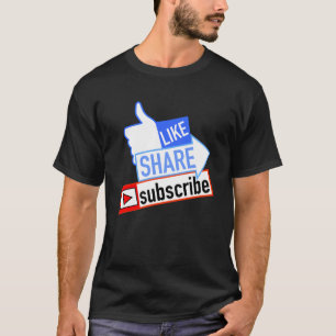 Camiseta Assinatura de Compartilhamento de Mídia Social