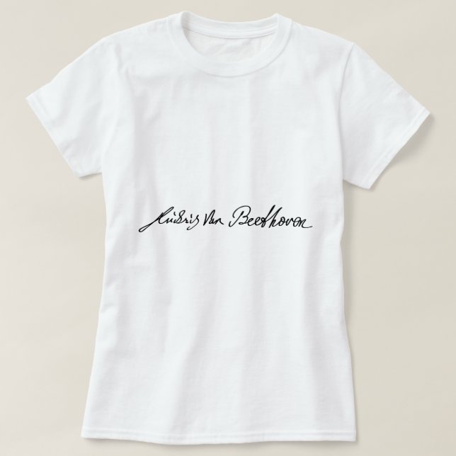 Camiseta Assinatura do músico Ludwig van Beethoven (Frente do Design)
