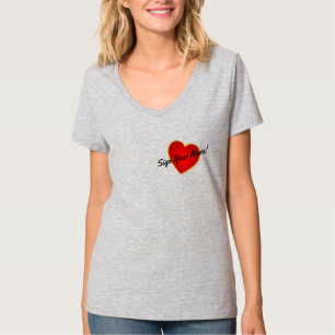 Camiseta Assine Seu Nome Através do Meu Coração