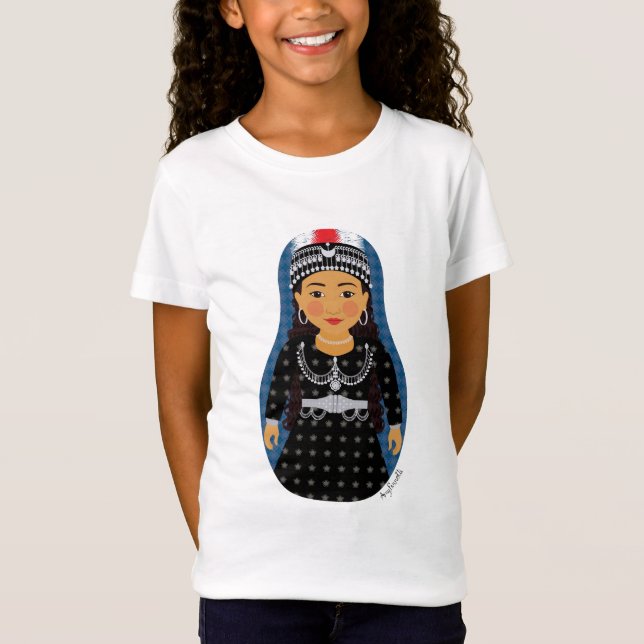 Camiseta Assíria Matryoshka Girls' (Frente)