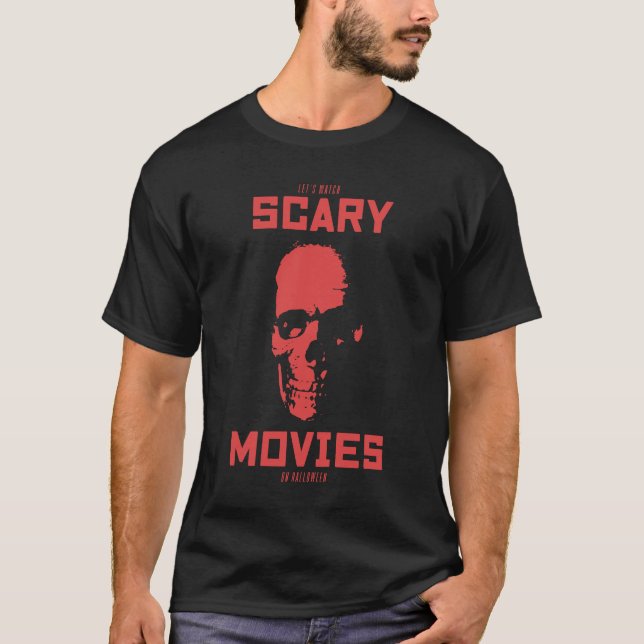 Camiseta Assista a filmes assustadores no Halloween (Frente)