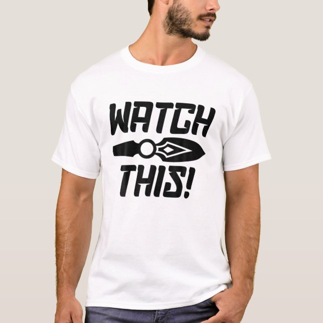 Camiseta Assista Este Jett Blade Storm Knives Jogo De Vídeo (Frente)