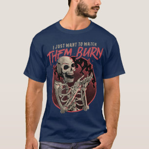 Camiseta Assista-Os Queimar - Festa De Dia de as Bruxas eng