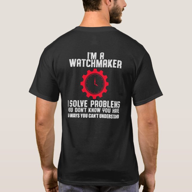 Camiseta Assista Watchmaker Observando Relógio Relógio Prof (Verso)