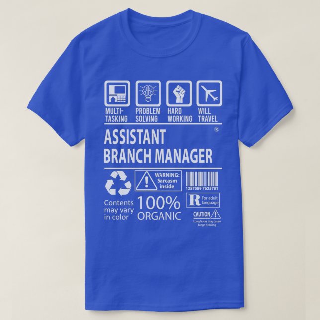 Camiseta Assistant Branch Manager (Frente do Design)