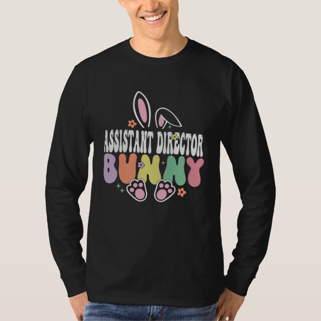 Camiseta Assistant Director Bunny Easter Day Groovy Family  (Frente)
