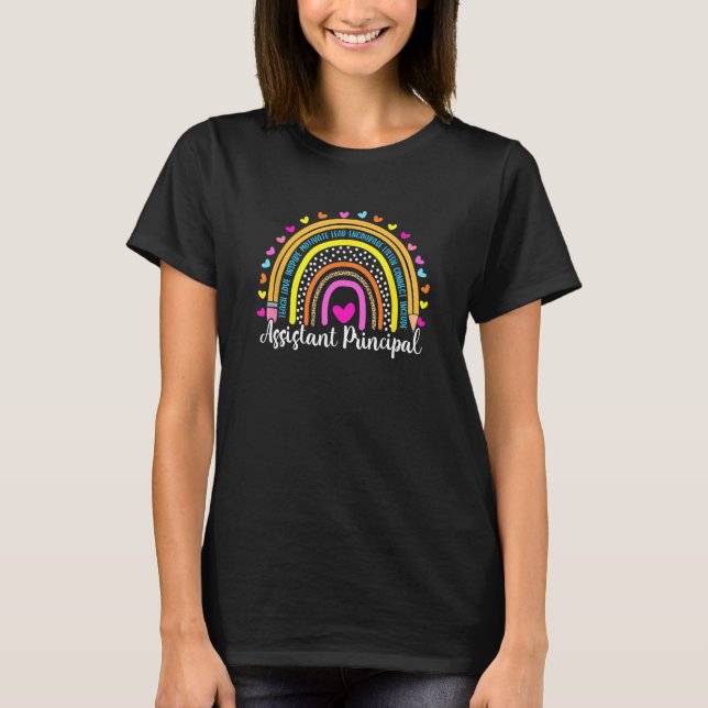 Camiseta Assistant Principal Boho Rainbow Leopard Back To S (Frente)