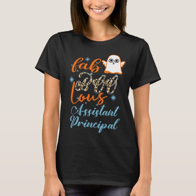 Camiseta Assistant Principal Halloween Fab Boo Lous Leopard (Frente)