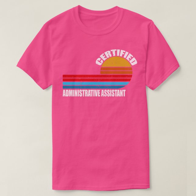 Camiseta assistente administrativo certificado vintage retr (Frente do Design)