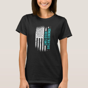 Camiseta Assistente Administrativo Com Bandeira Americana