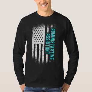Camiseta Assistente Administrativo Com Bandeira Americana