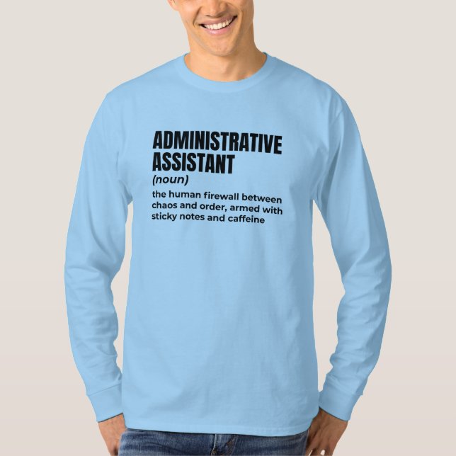 Camiseta Assistente administrativo sarcástico (Frente)