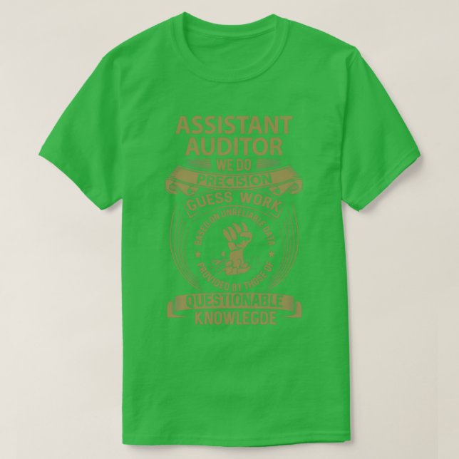 Camiseta Assistente Auditor Fazemos Item de Oferta de Traba (Frente do Design)