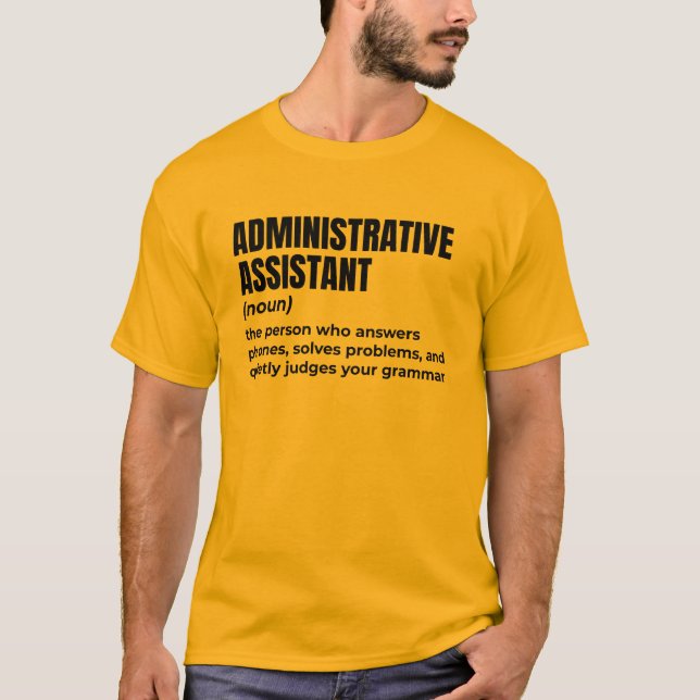 Camiseta Assistente de Administração Sarcástico (Frente)