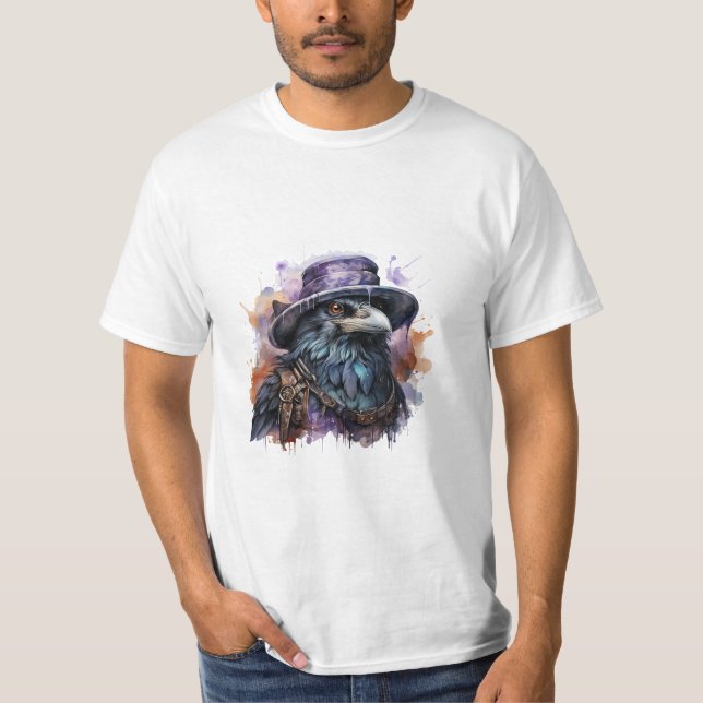 Camiseta Assistente de Aquarelas Raven Bird (Frente)
