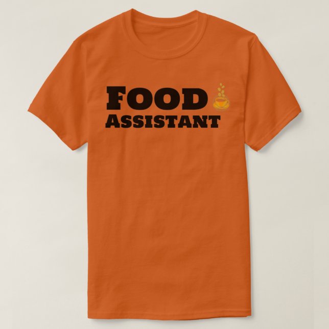 Camiseta Assistente de comida e Café (Frente do Design)