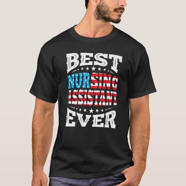 Camiseta Assistente De Enfermagem 4 De Julho Americano (Frente)