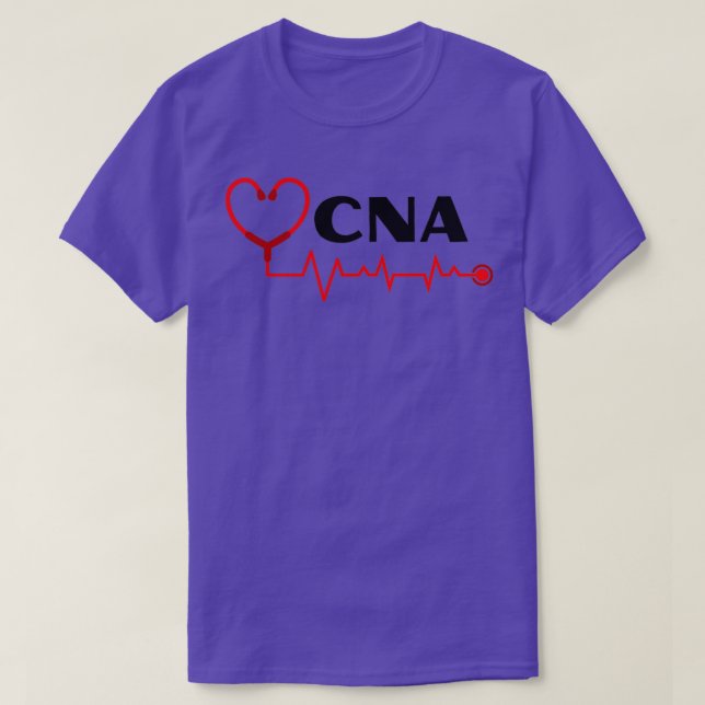Camiseta Assistente de Enfermeira CNA com batimento cardíac (Frente do Design)