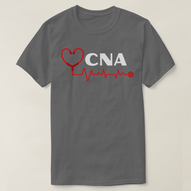 Camiseta Assistente de Enfermeira CNA com pulsação estetosc (Frente do Design)