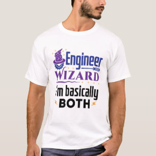 Camiseta Assistente de engenheiros Eu sou Basicamente ambos