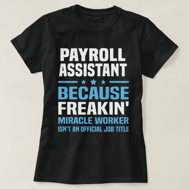 Camiseta Assistente de Folha de Pagamento (Frente do Design)