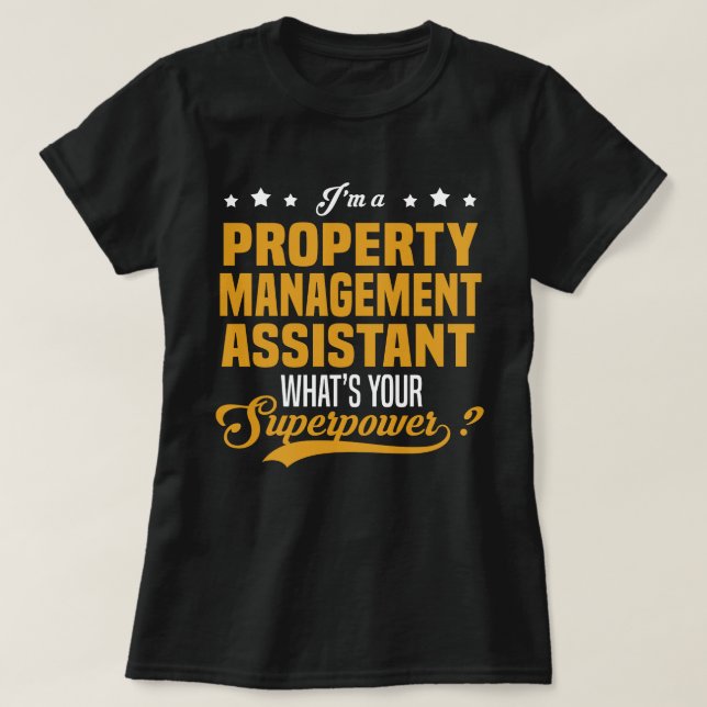 Camiseta Assistente de Gerenciamento de Propriedades (Frente do Design)