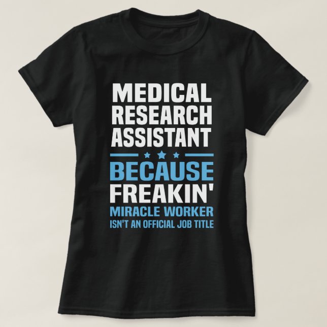 Camiseta Assistente de Investigação Médica (Frente do Design)