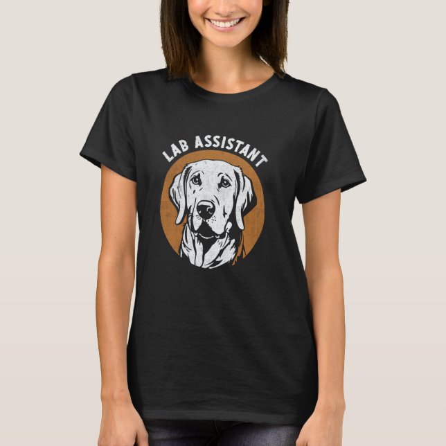 Camiseta Assistente de Laboratório Cachorro Labrador Retrie (Frente)