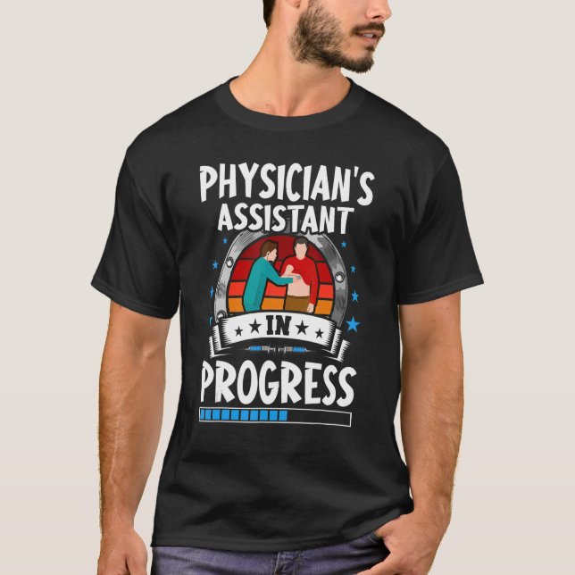 Camiseta Assistente de Médico em Andamento Estudante (Frente)