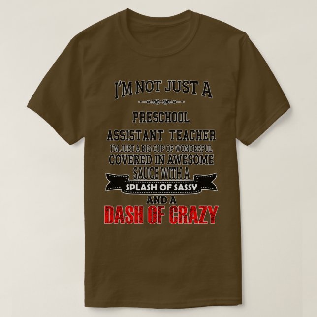 Camiseta Assistente de pré-escola Professor Engraçado Assis (Frente do Design)
